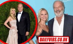 Kayte Walsh with husband Kelsey Grammer at a public event