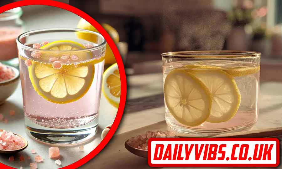 Pink Salt Weight Loss Recipe in a Glass with Lemon and Water