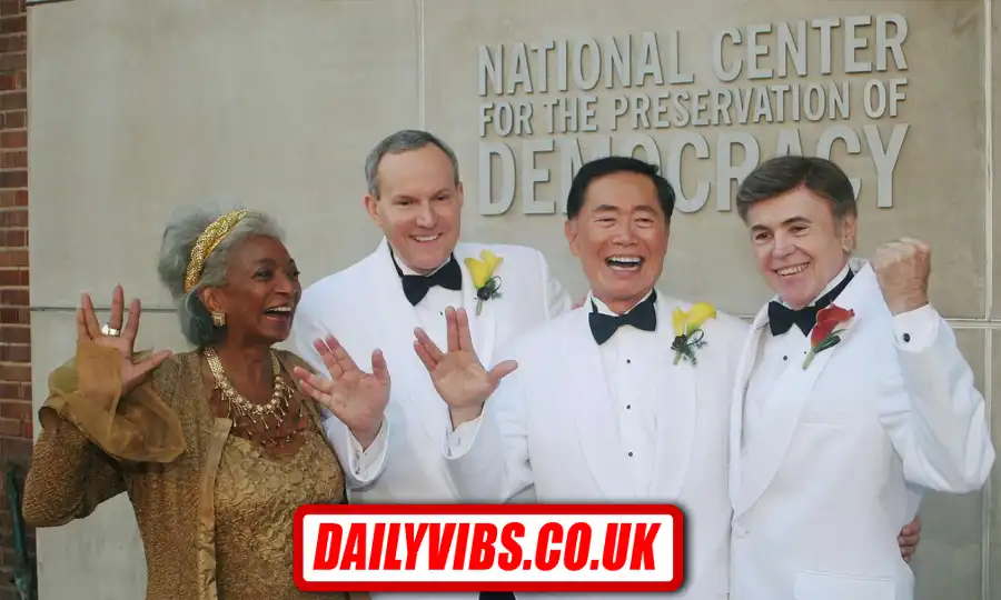 Brad Takei and George Takei during their wedding ceremony in 2008