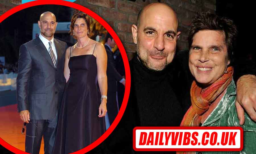 Kate Tucci smiling with her family, first wife of Stanley Tucci, mother of five children, and breast cancer fighter.