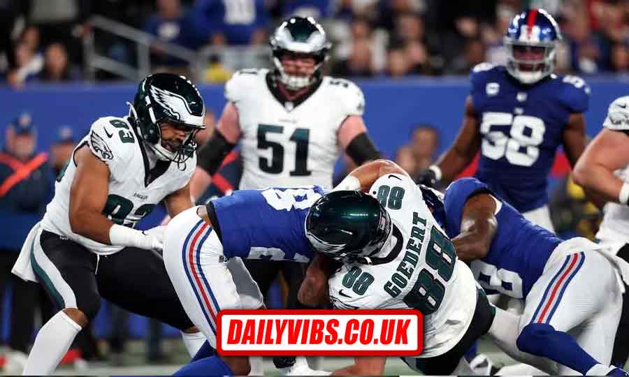 Philadelphia Eagles vs New York Giants match player stats breakdown with key players highlighted